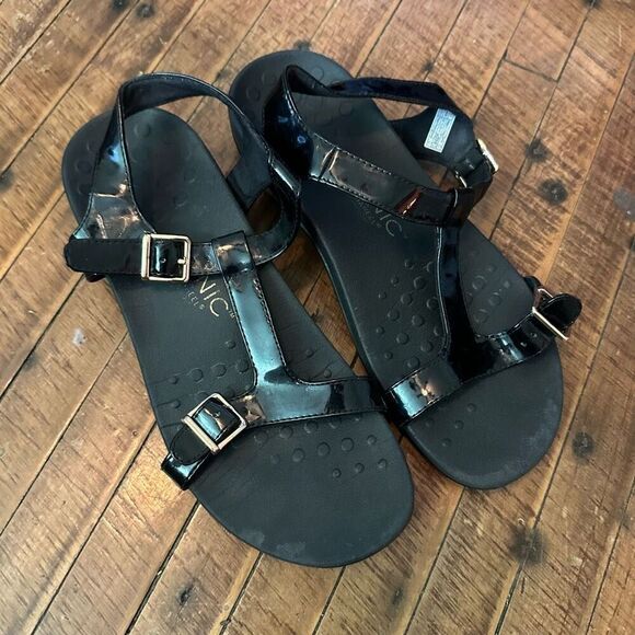 Vionic black Adrian arch support strappy sandals size 8 - Picture 1 of 6